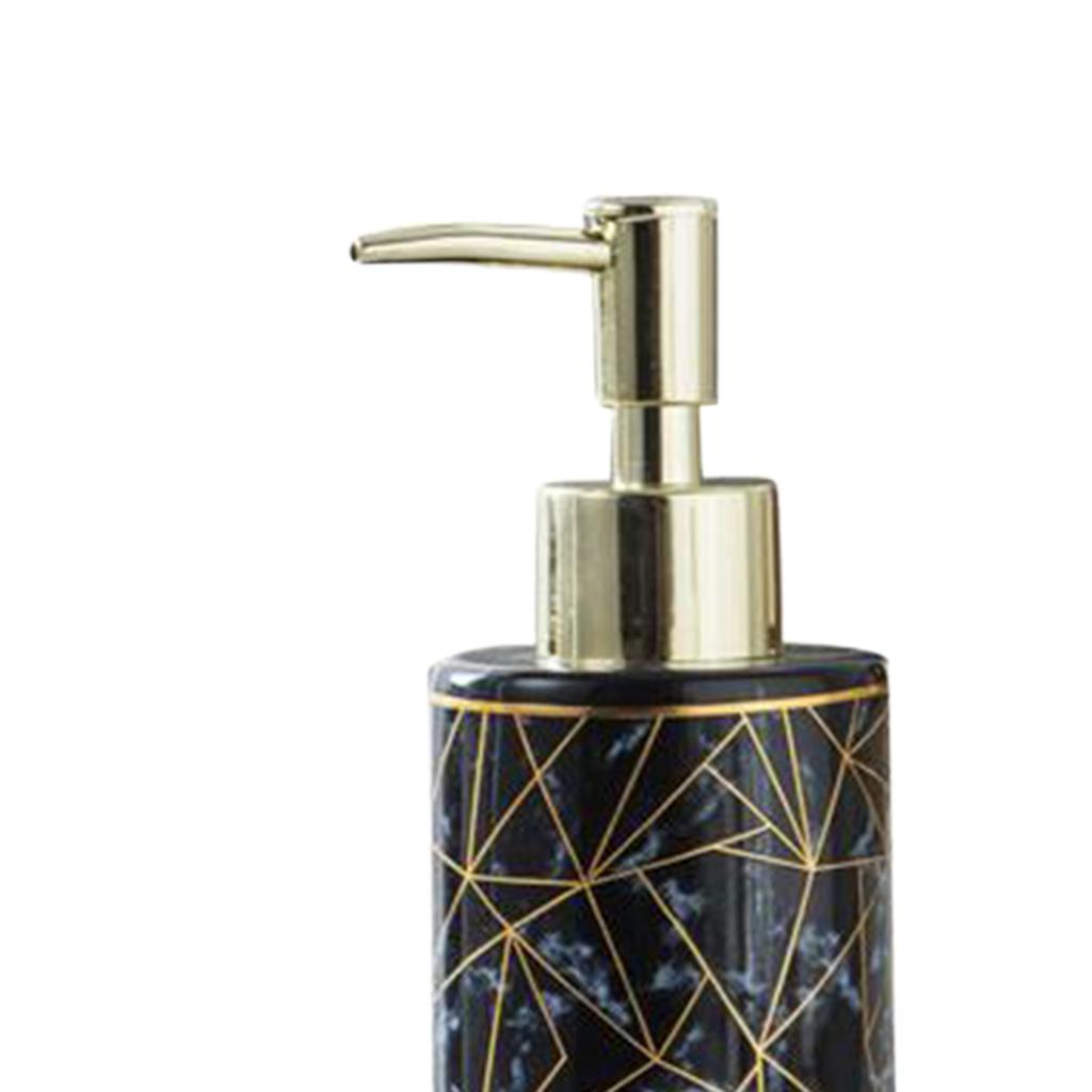 Soap Dispenser Marble Lotion Liquid Makeup Body Wash Home Pump Bottle Black