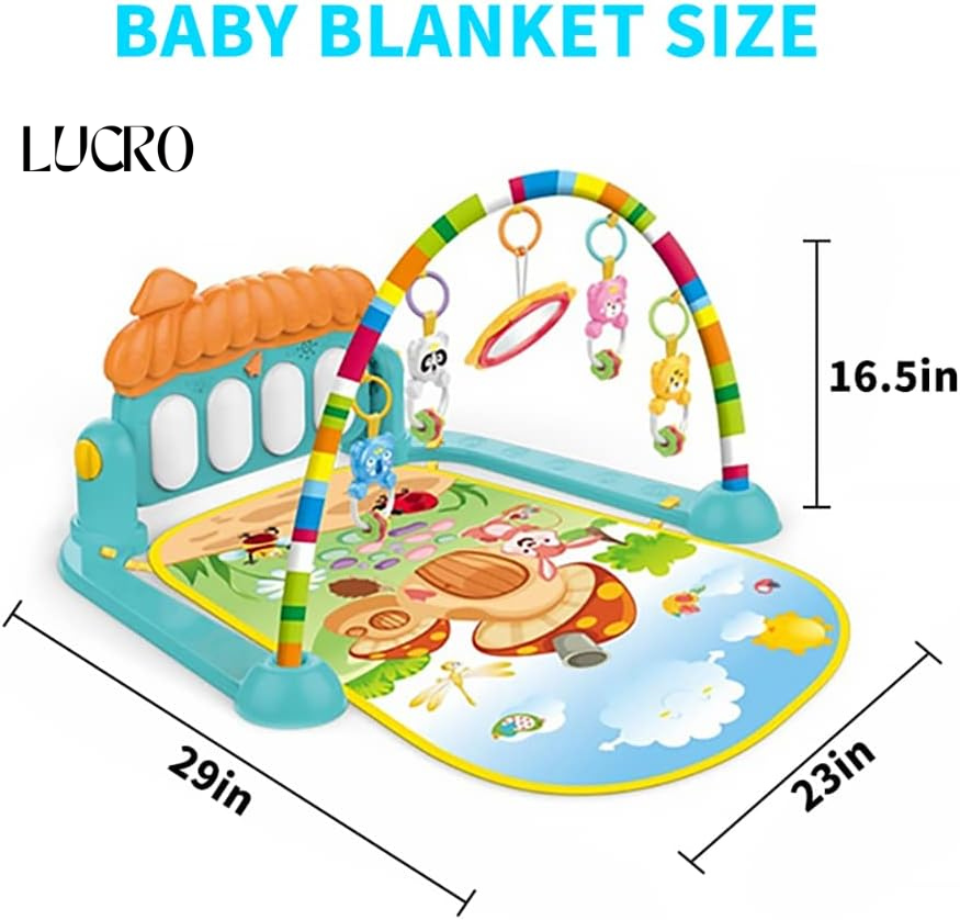 3 In 1 Newborn Baby Toddler, play mat for kids, Baby Gym, Fitness Rack Mat, playing mat for babies, Fitness Rack with Hanging Rattles, Music & Light