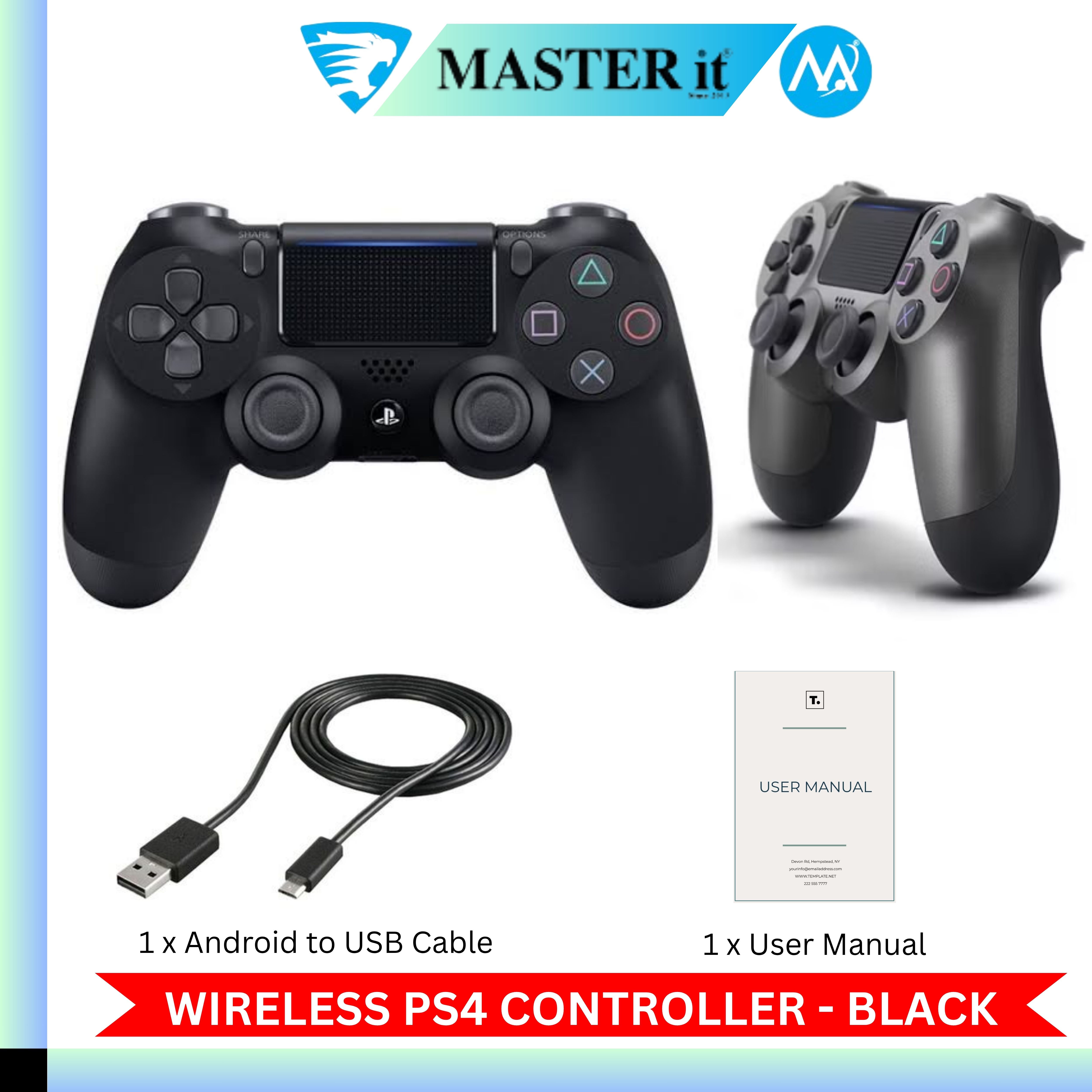Wired & Wireless Xbox Controller - PC / PS4 / Xbox 360 Controller Wireless Joystick - Microsoft Joystick Xbox 360 With Vibration - Controller , Android, Laptop, PC & Xbox - Black & White