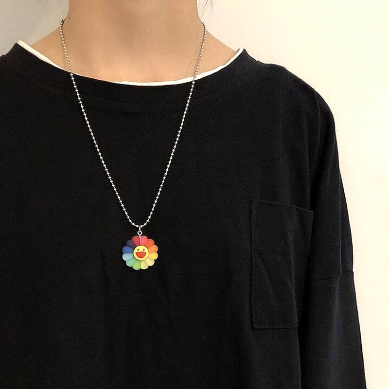 Rainbow deals sunflower necklace