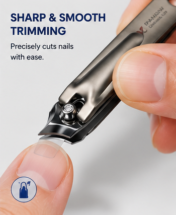 V9 Professional Stainless Steel Nail Clipper with Sharp Curved Cutting Edge | Heavy Duty Nail Cutter for Thick Nails | Ergonomic Comfortable Grip | Rust Resistant Precision Nail Trimmer for Men, Women & Seniors | Single Piece Grooming Tool