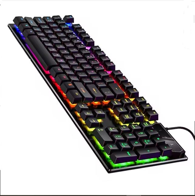 Best Gaming   Keyboard RGB - Cheap mechanical feeling, Membrane Back Light Key Board in Low Price (glowing luminous buttons) - Wired for mobile pubg Laptop PC Game