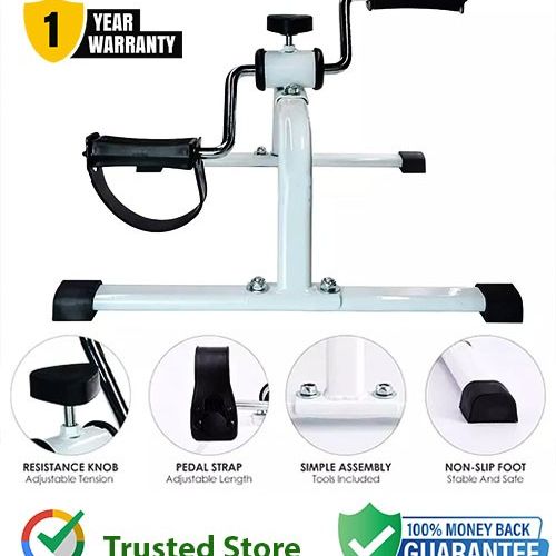 Imported Mini Exercise Pedal Bike Mini Exercise Cycle for Arms ,Foots and Legs, Portable Foot Cycle, Adjustable Tension Knob Manual Machine  Tension Rope Pedal Puller Legs Exerciser Yoga  Rally Fitness Four Stretcher Pedal Leg Spring