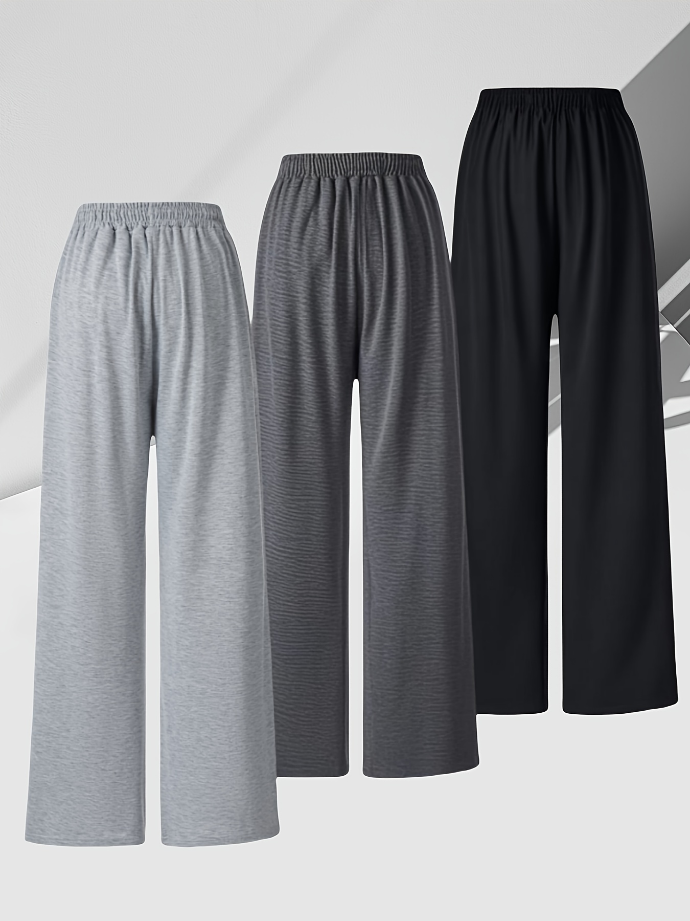 3pcs Women’s Maternity Trousers – Loose Fit Drawstring Waist Casual Long Pants, Solid Color Comfortable Home & Daily Wear Pants, 3-Color Set
