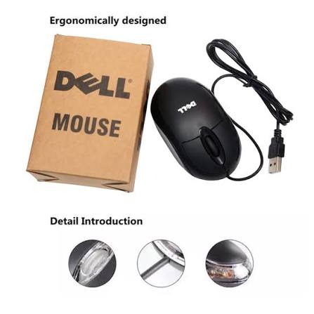 Mini Mouse ultra precision Ergonomic design Pocket Friendly Dell USB Cable Laptop | PC | Computer Mouse