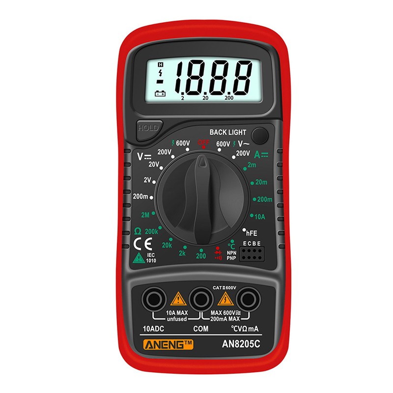 Digital Multimeter 1999 Counts Electrical Meter AC/DC Volt Ohm Tester
