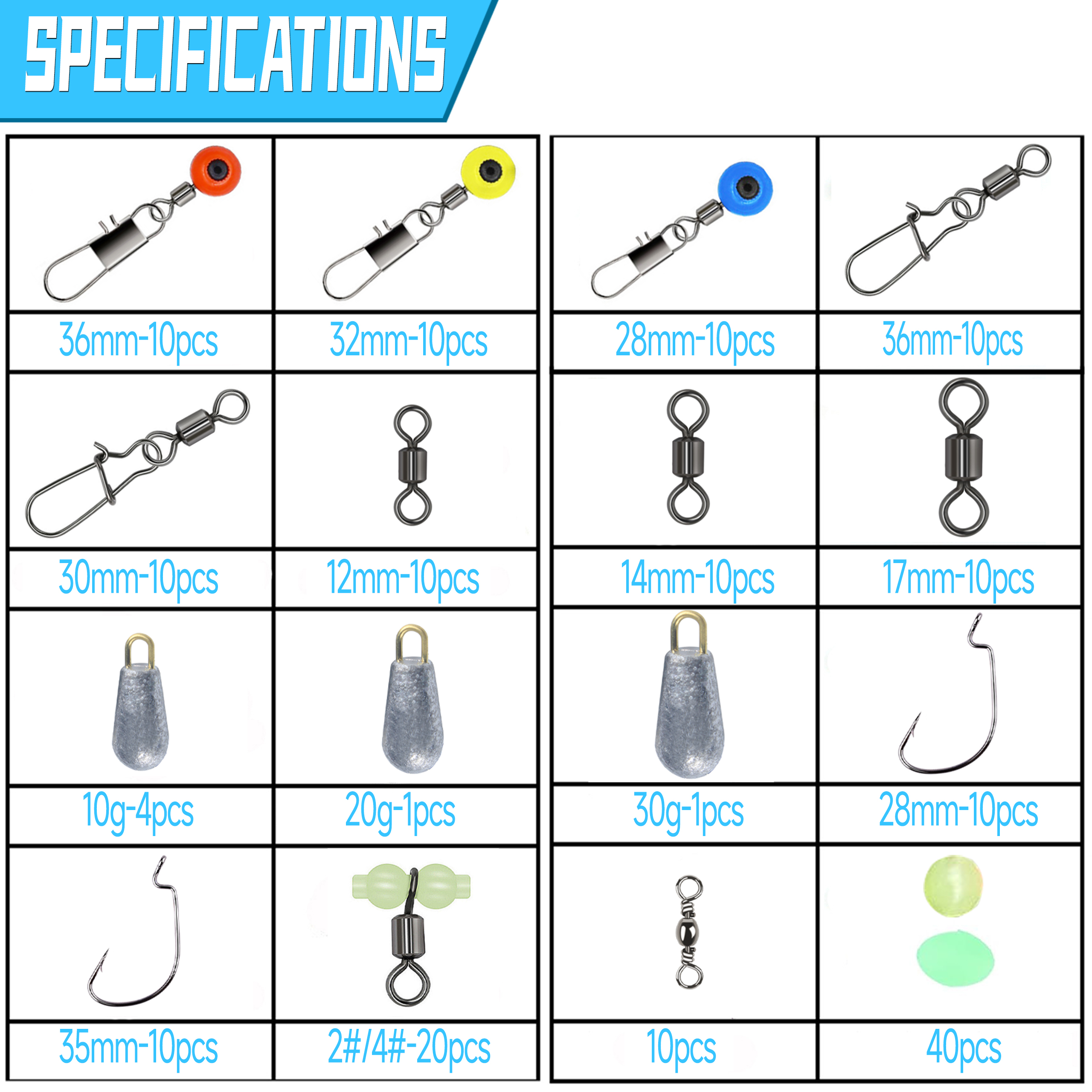 Fishing Accessories Kit Fishing Set With Luminous Block Beads