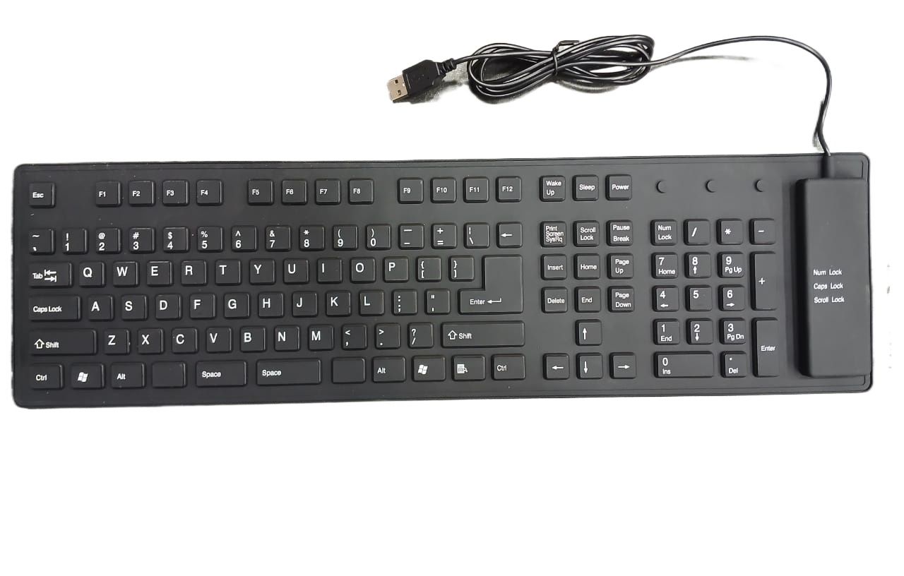 109 Keys Portable Foldable Wired USB Silicone Waterproof Keyboard for Laptop/Computers