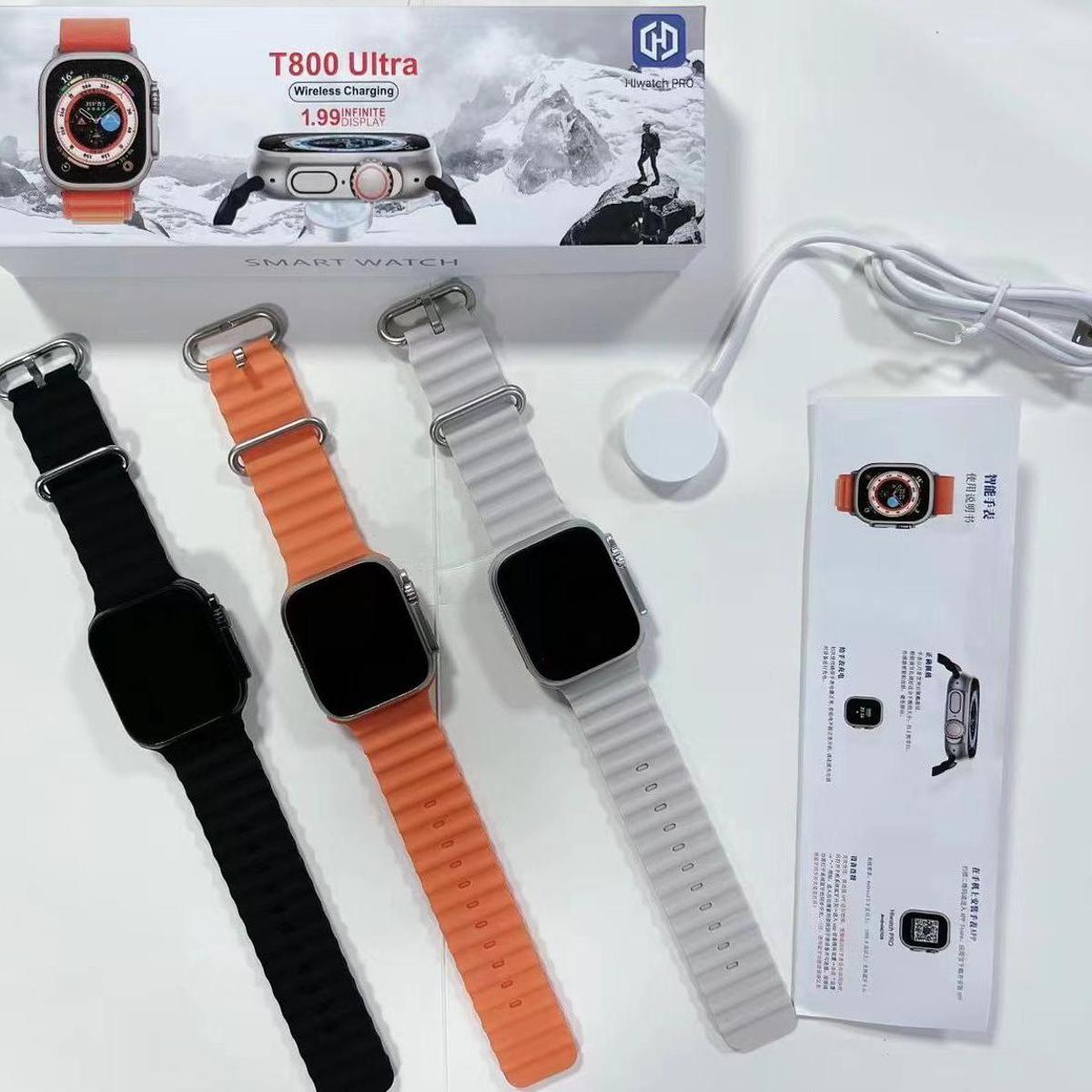 T800 Ultra Smartwatch Wireless Charging Bluetooth Call Watch For Men WOmen IP67 Waterproof Heart Rate Sleep