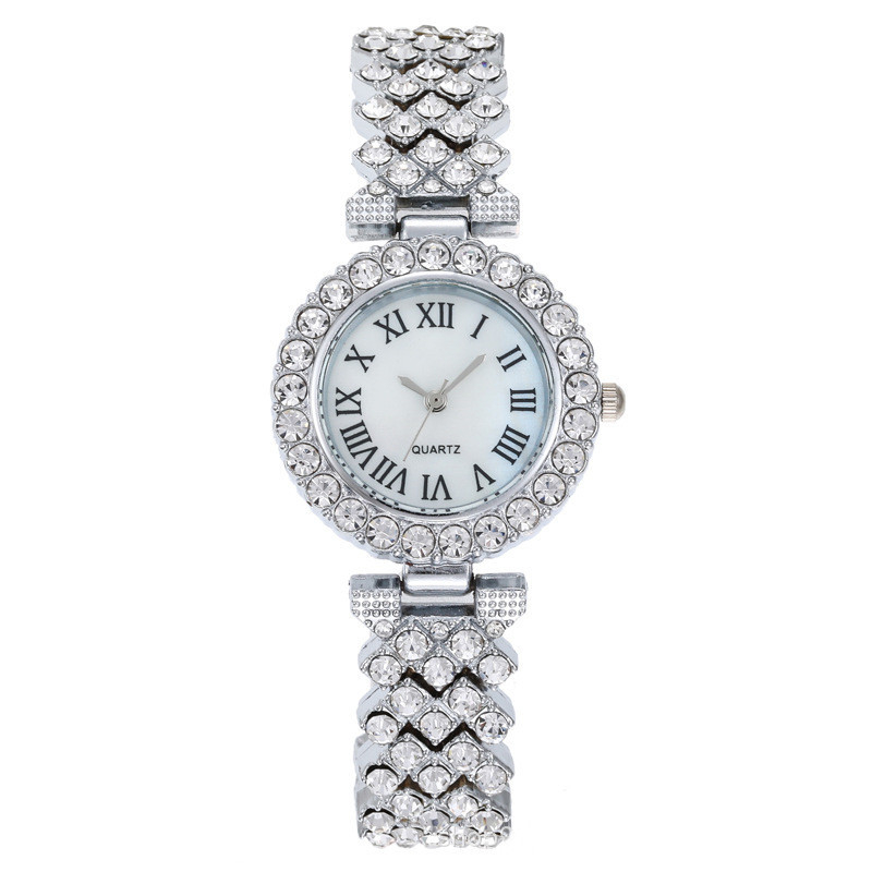 Full Rhinestone Steel Belt Ladies Watch Roman Face Stars Temperament Business Women's Watch Bracelet Watch
