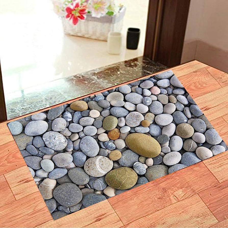 Large Multicolor Rock Printed Door Mat 18x28 Inches
