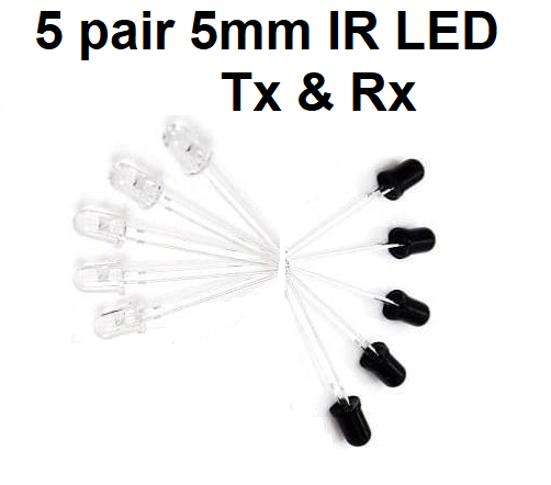 Ir Txled 5mm IR Transmitter and Receiver LED Tx Rx Pair Photodiode | Daraz.pk