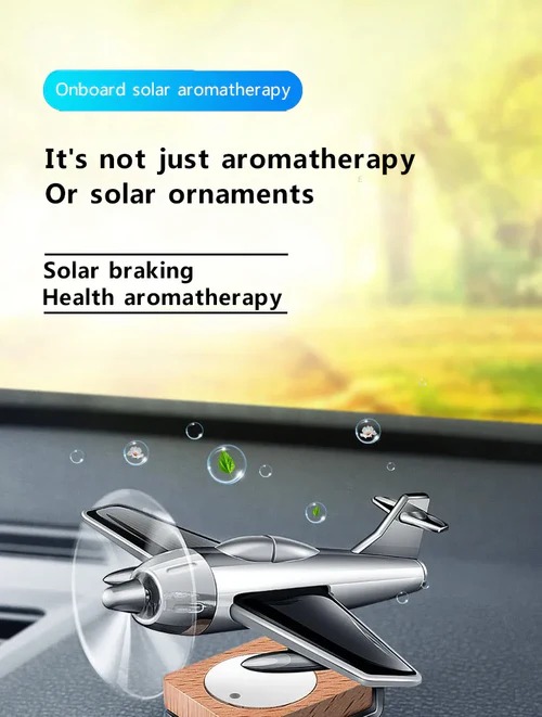 Car Decoration Plan Solar powered aeroplane car air freshener - Car Dashboard Solar Decoration Plane -Aircraft Model