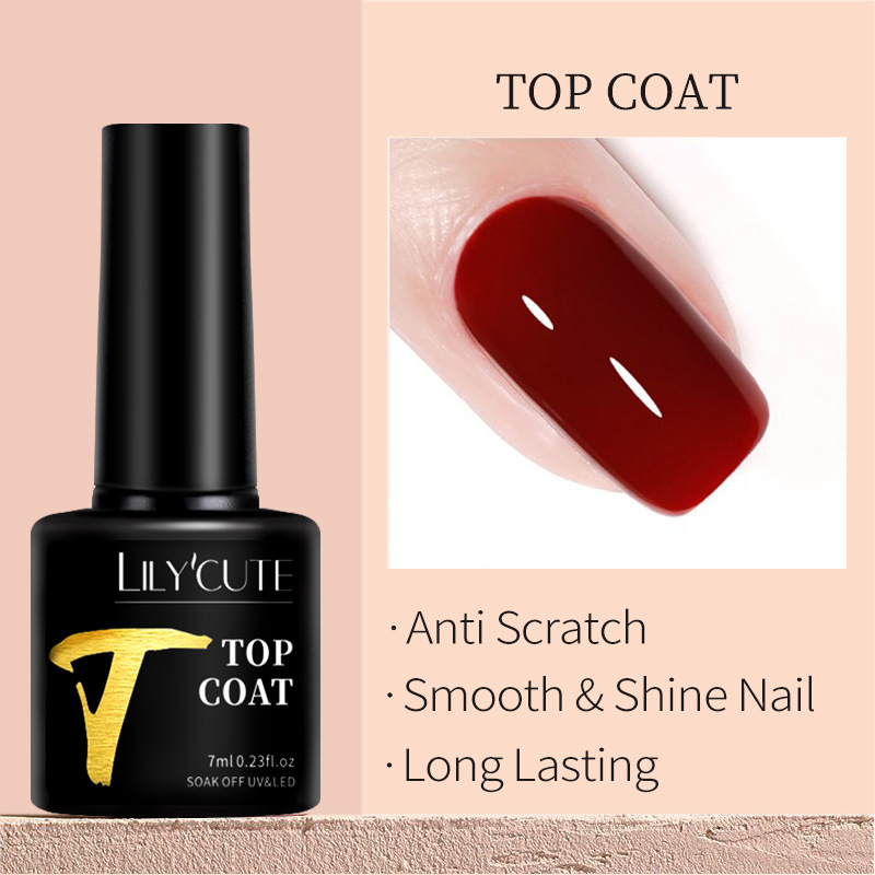 1PC LILYCUTE 7ml Base Gel & Top Coat | Matte  No Wipe | UV LED Soak Off | Long Lasting Semi Permanent Manicure Nail Polish