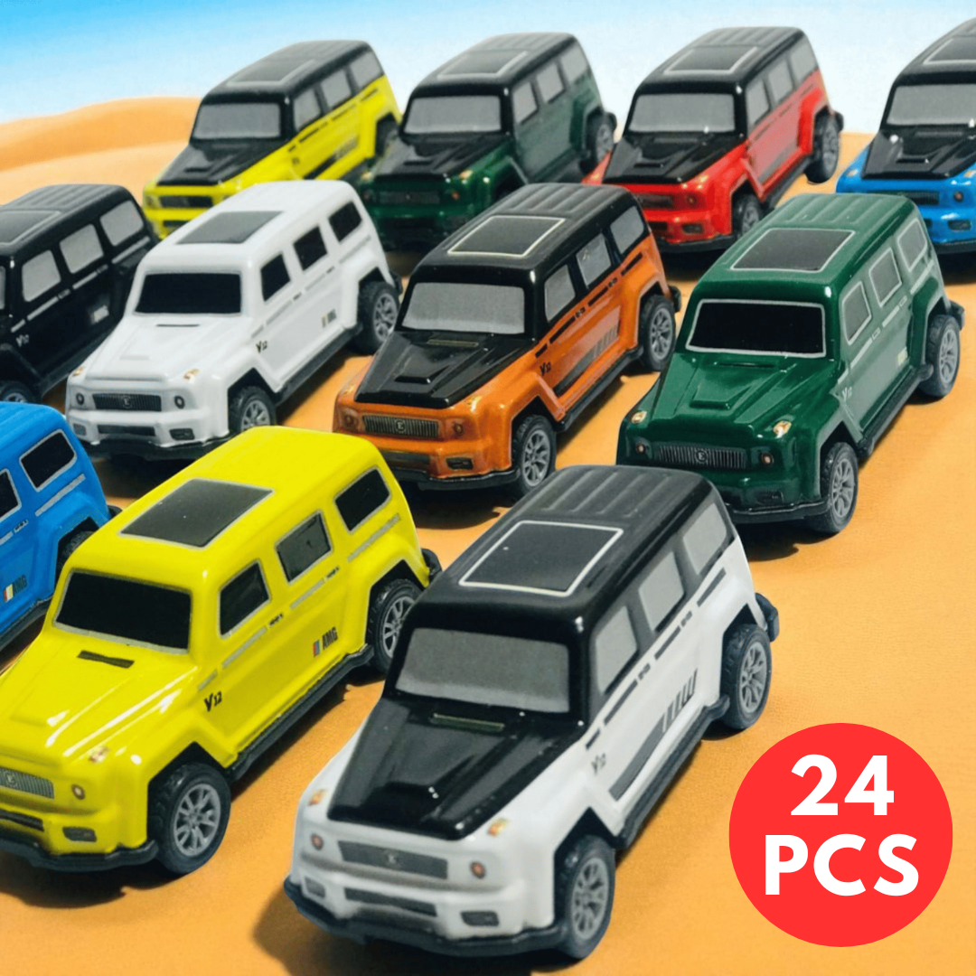 Pack of 1 / 6 / 12 / 24 - Mercedes Benz AMG Tin Metal Body Car/Jeep - Pull Back Die Cast Model Mercedes Benz G Class Wagon Toy Car For Kids - 1:64 Scale High Quality Car Diecast Metal Cars Toys Vehicles For Kids - Metal Auto Racing Cars