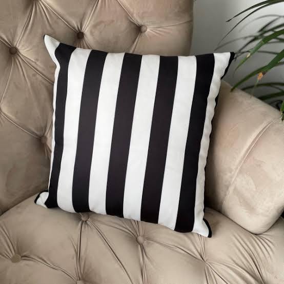 Plain Black and white Stripes Luxury Cushion Cover Decorative Home Decoration Cushion Covers Sofa Cushion Covers Sitting Cushion Covers QS Bedding Daraz.pk