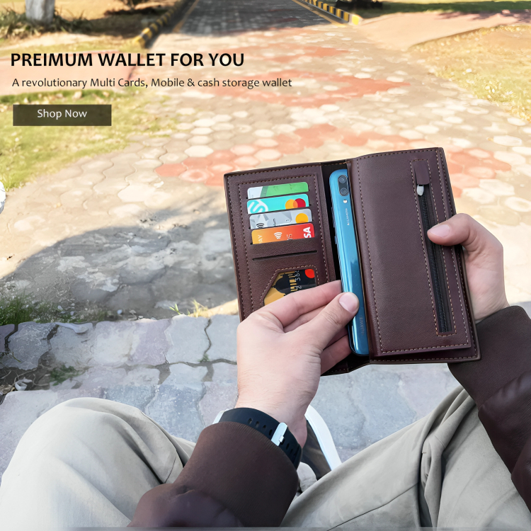 Fashion Long Wallet - Multi Card Holder With 2 Cash Pockets And Zipper Pocket For Coins etc