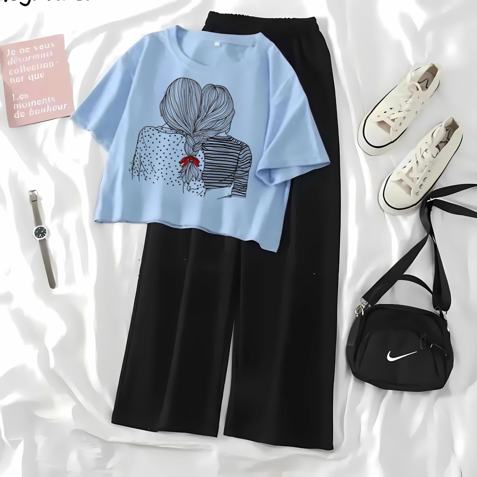 High Quality Crop Top Suits For Women And Girls Tshirt and Flapper