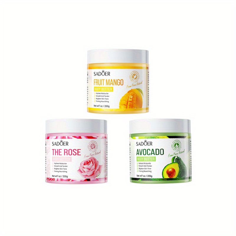 SADOER Exfoliating Body Butter Cream – Nourishing & Moisturizing Body Lotion