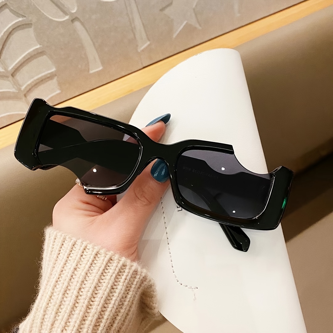 Concave style Irregular Semi-rimless Sunglasses Women's Shades Glasses Fashionable Sunscreen Glasses