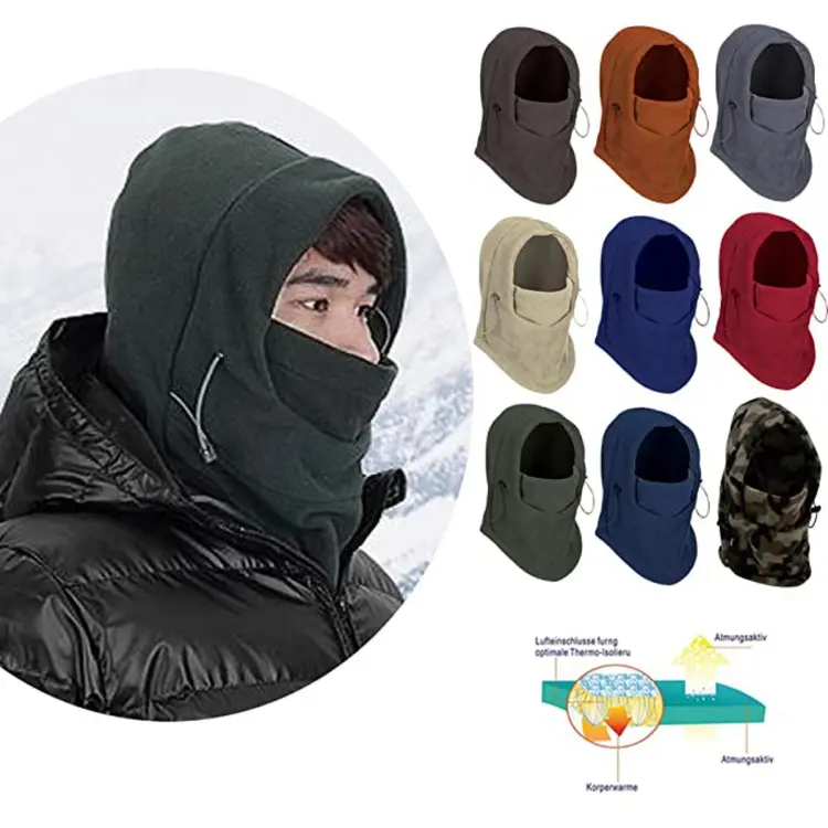 Winter Thermal Outdoor Fleece Motorcycle Ski Full Face Windproof Mask Hood  Hat Cap