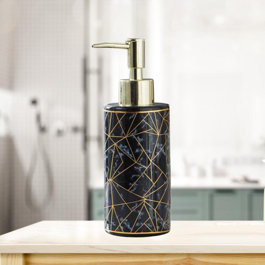 Soap Dispenser Marble Lotion Liquid Makeup Body Wash Home Pump Bottle Black