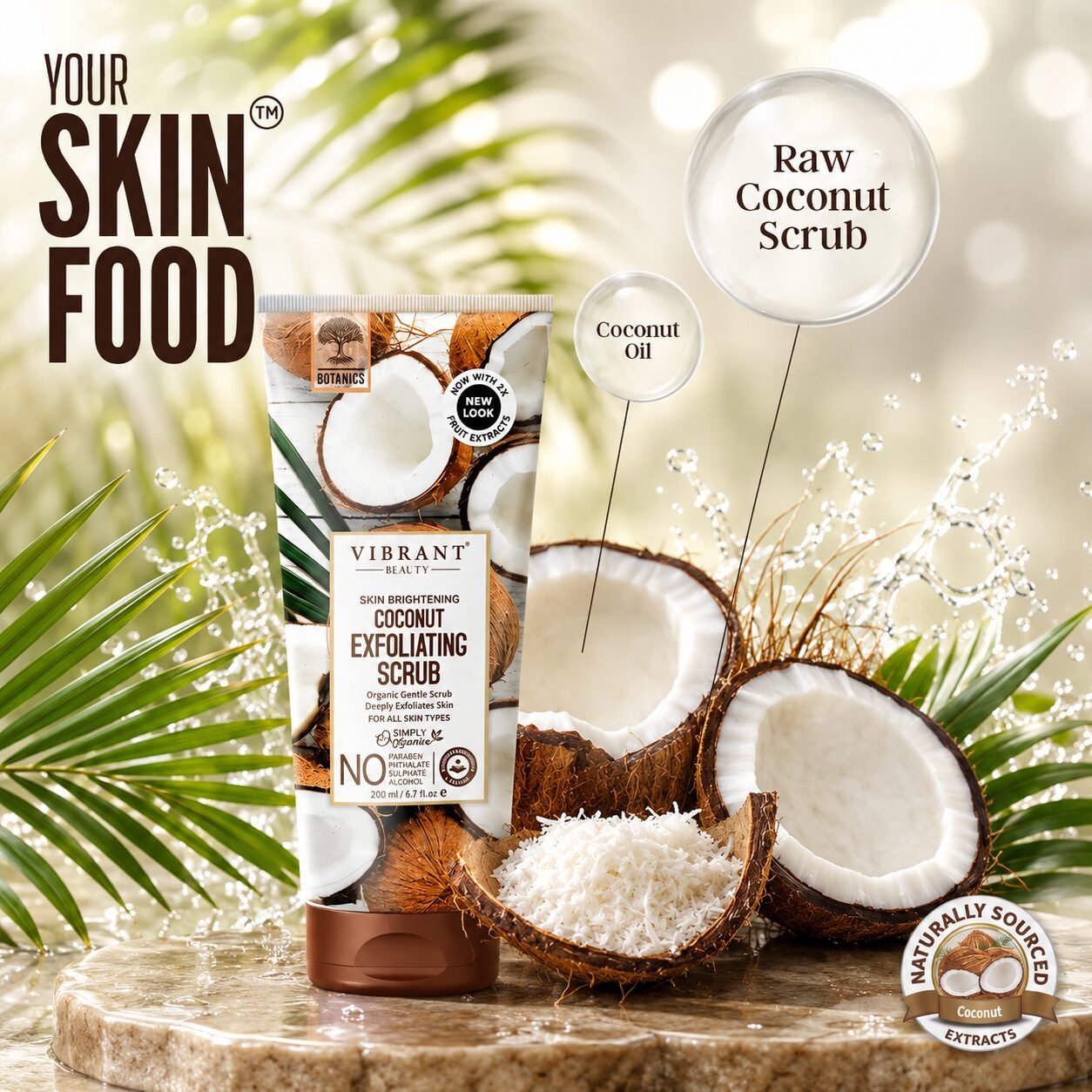 Vibrant Beauty Coconut Exfoliating Scrub | Facial Exfoliating Care | 200ml