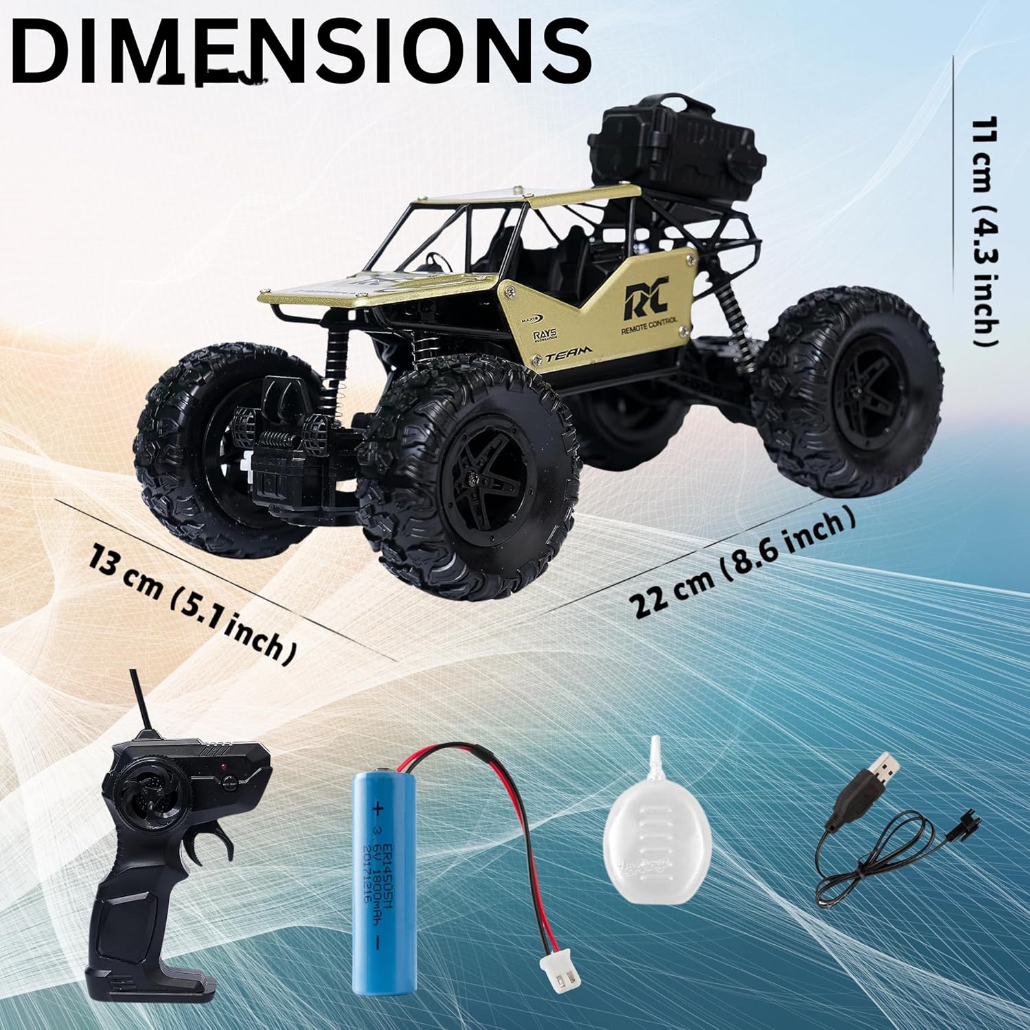 Monster Truck Remote Control Car with Smoke RC Toy for Boys High Speed 1:18 Die-Cast Remote Control Toys For Kids Off-Road Racing Truck