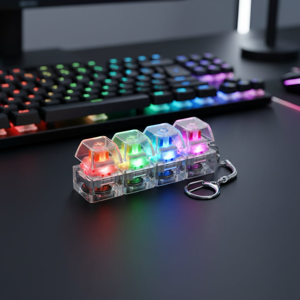 Portable Keyboard Fidget Keychain – Mini Click Button Stress Relief Toy for All Ages