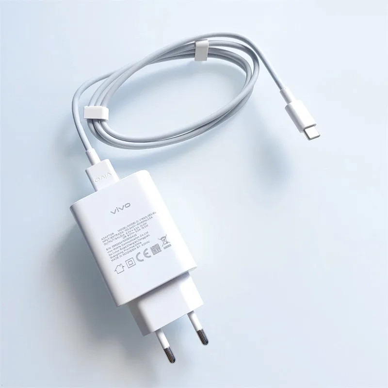 Original Vivo 18W Fast Charger Adapter - Quick Charge 3.0, Dual Engine, with Type C and Micro Data Cable
