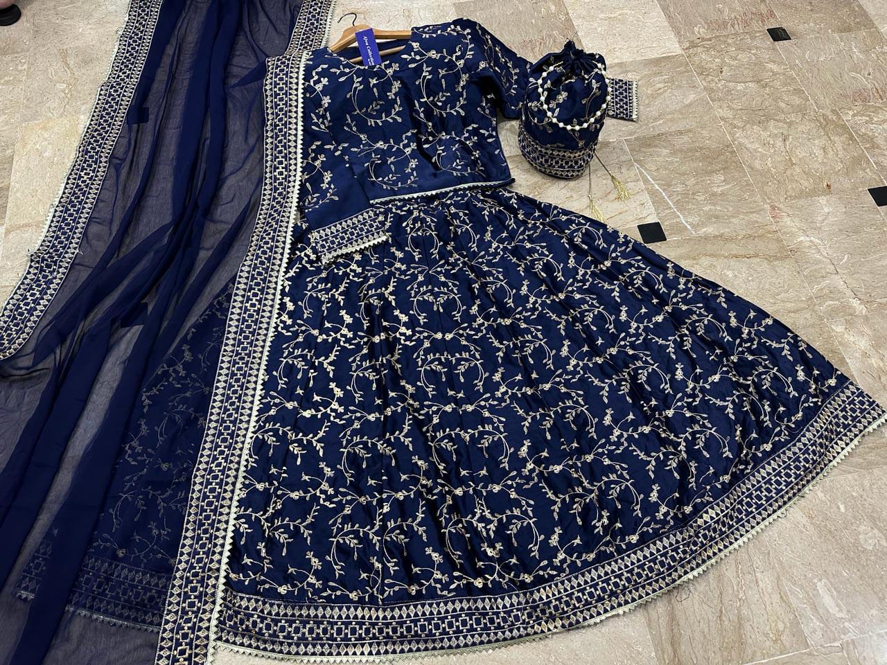Fancy Shamooz Silk Lehenga Embroidery Four Pieces For Girls