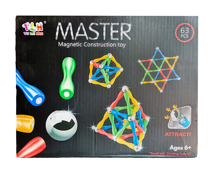 Magnetic Bar Building Sticks Block Toy (63 pieces)
