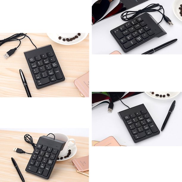 USB Numeric Keypad, Portable Mini Wired Numpad, 18 Keys Accounting Number Keyboard Extension, For Laptop Desktop Computer PC, Black