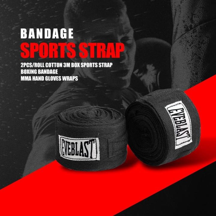 Premium high quality Everlast 2PCS 3M 4M 5M 100% Cotton Boxing Strap Bandage Velcro Hand Gloves Wraps Sanda Muay Thai MMA Taekwondo