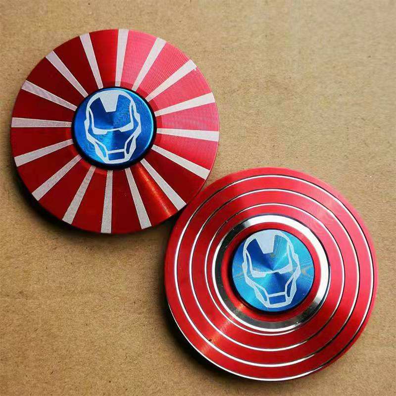 Random Character Marvel Fidget Spinner Vertigo Shield Stress Relief Toy Fidget American Captain Fingertip Gyro Shield Alloy Gyro Spinner Decompression Toy Fidget Spinner Hobbies For Adults- Red Captain America | Buy2Enjoy