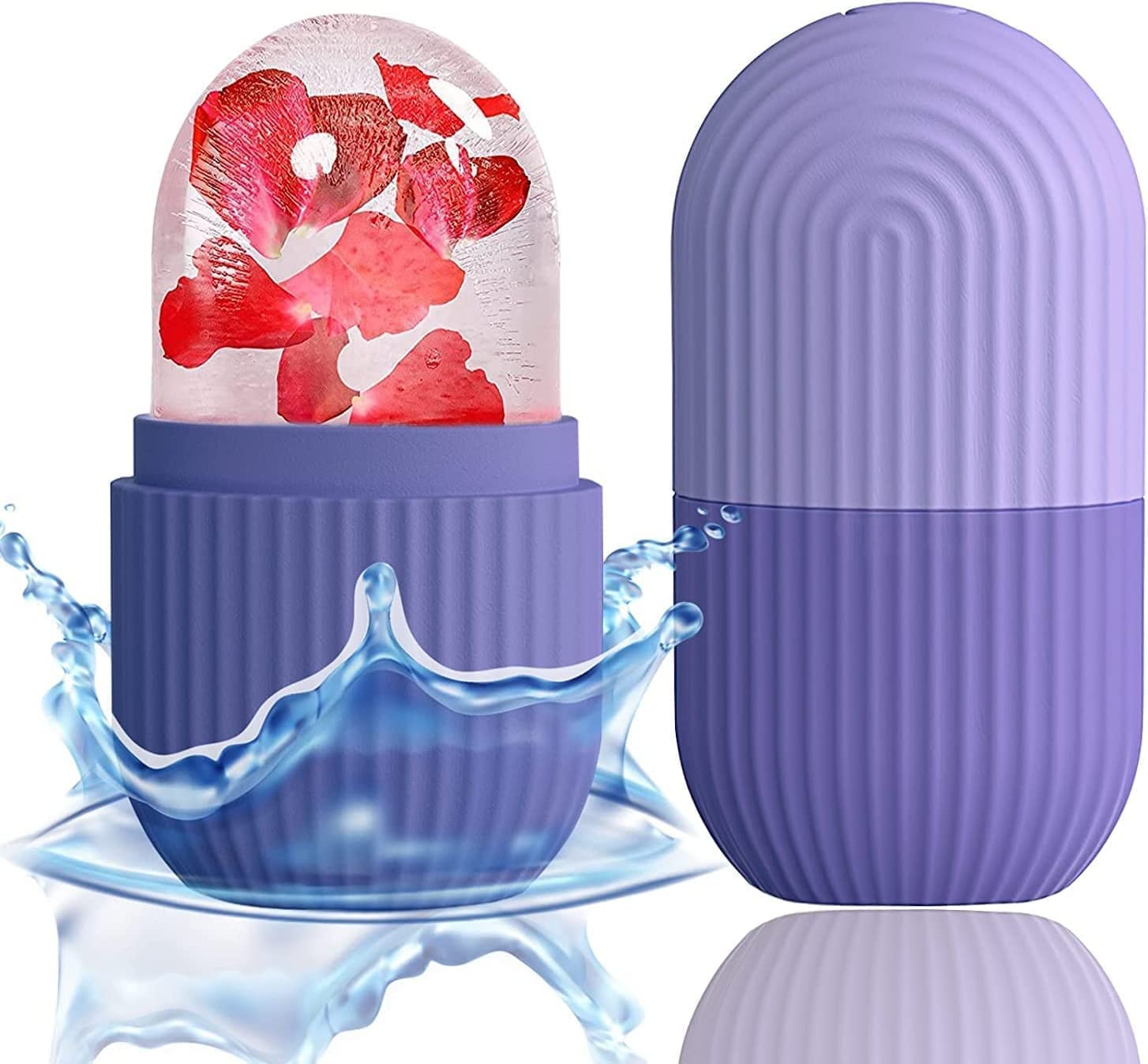 Face Stone Jade Roller Massager with Gua Sha Stone And Ice Roller Multicolour Set Facial Roller 100% Natural Stone Jade Roller For Skin Eye Neck Body Ice Cube