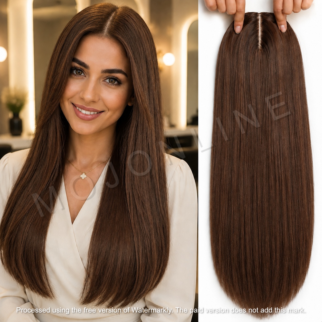 Brown Hair Topper for Women & Girls – Natural-Looking Hair Wig Extension for Thinning Hair, Washable & Heat-Resistant, Easy to Straighten or Curl, Perfect for Daily Use & Hairstyle Enhancement
