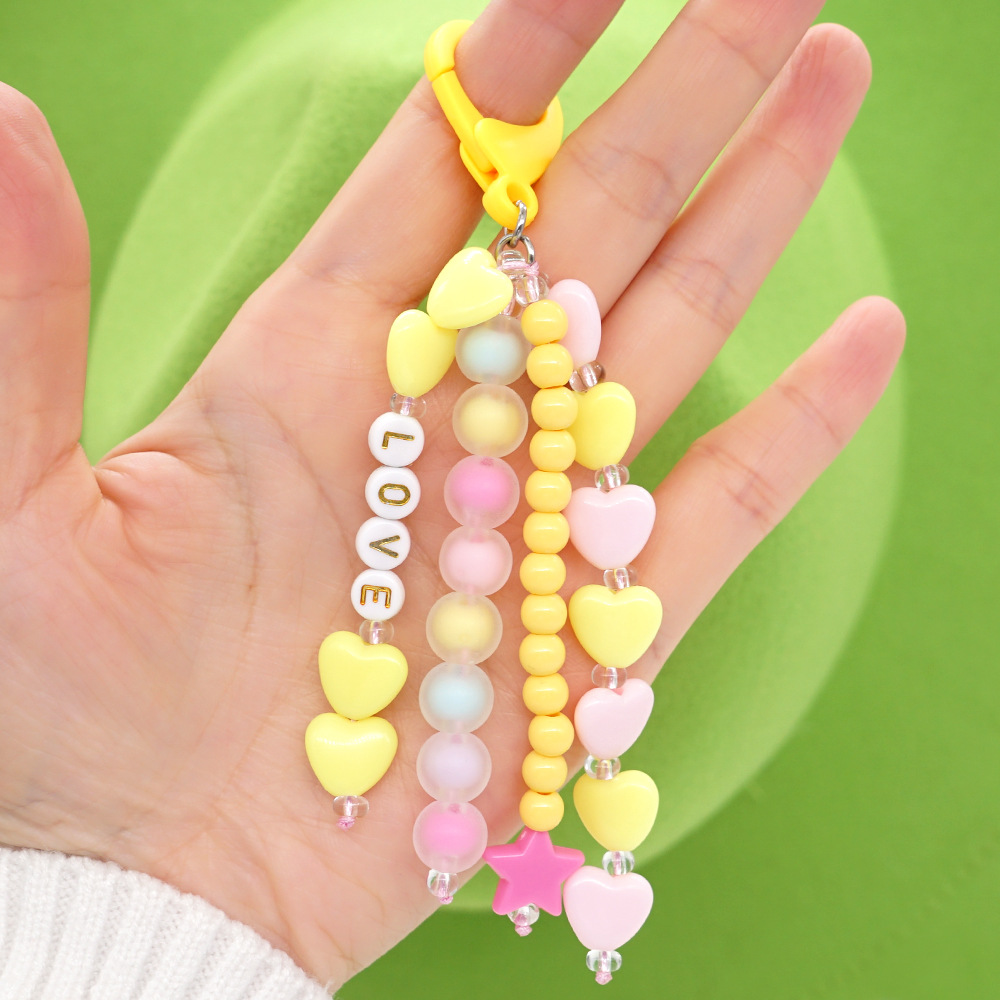 Keychain for Women Girls Keychains Cute Resin Beads Key Chain Keychain