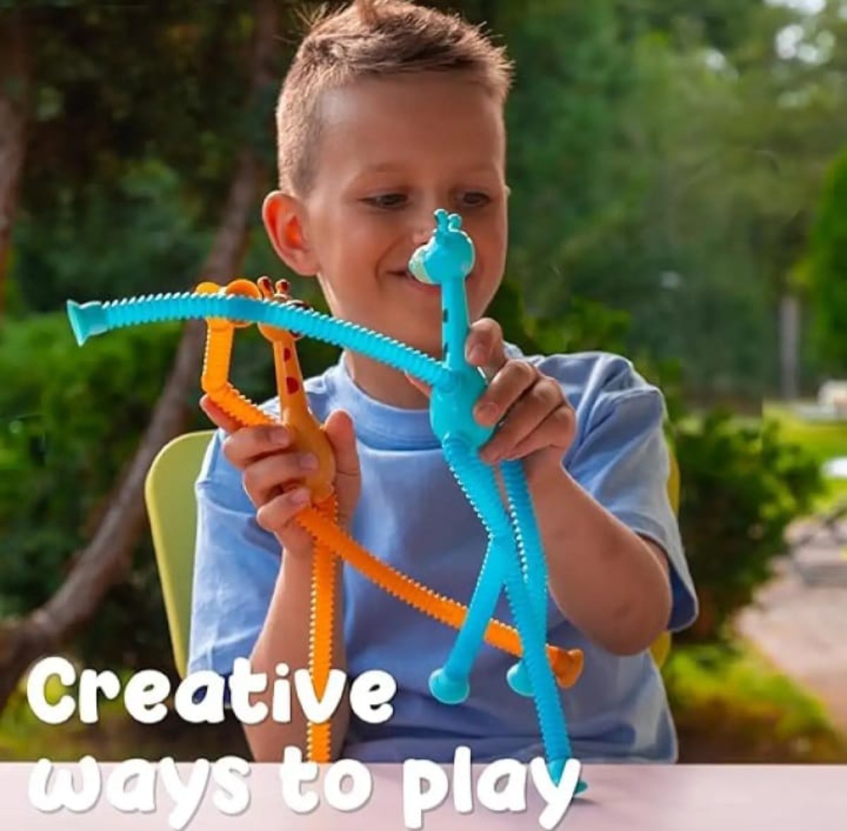 Pop Tubes, Sensory Suction Cup Plastic Toy, Deformable Novelty Telescopic Giraffe Fidget Toys 25 1200-1178