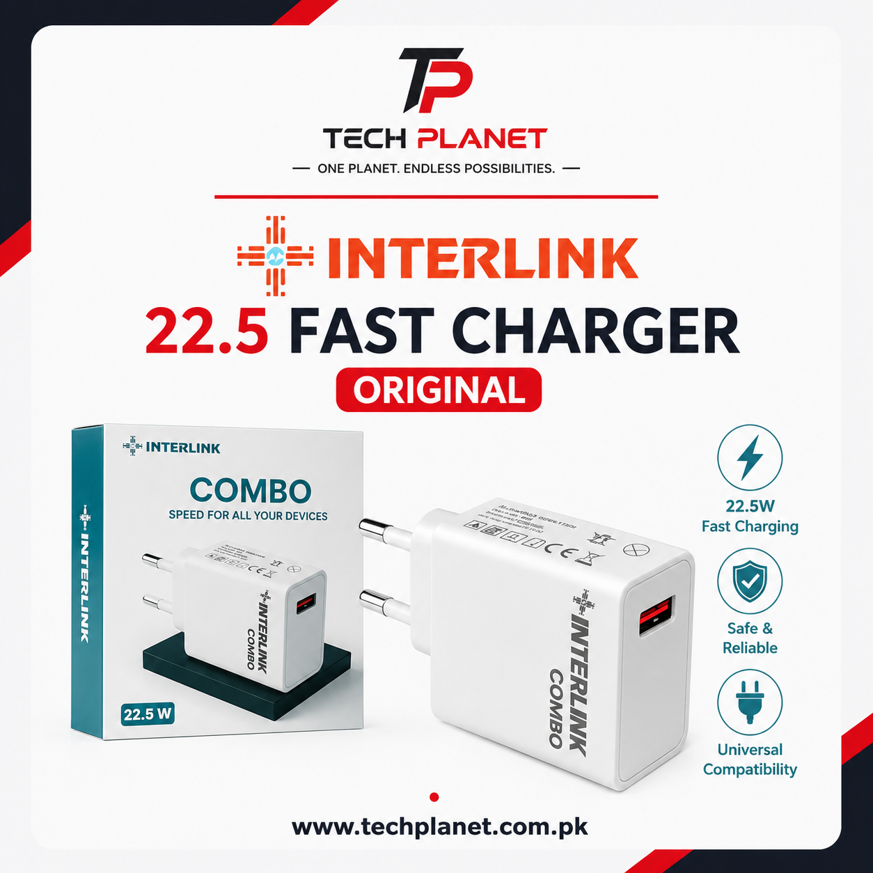 fast adapter 22.5 watt combo (interlink) Best Quality Fast Charging
