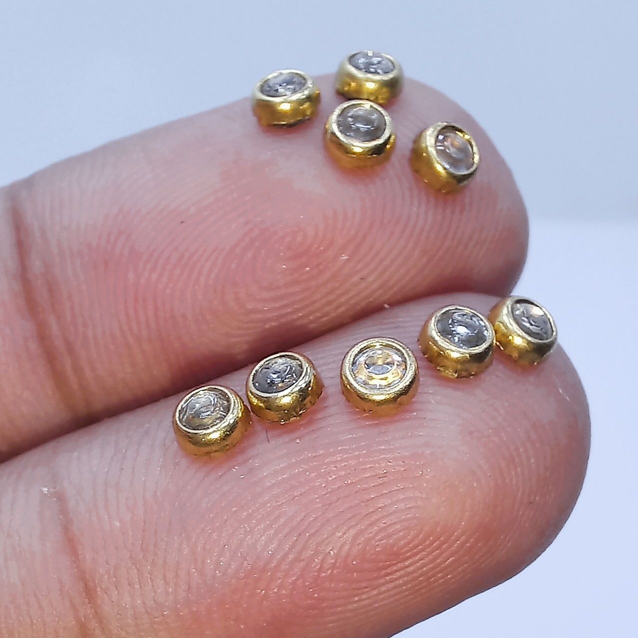 Metal Kundan Stone Round Beads – 250pcs DIY Jewelry & Craft Findings.