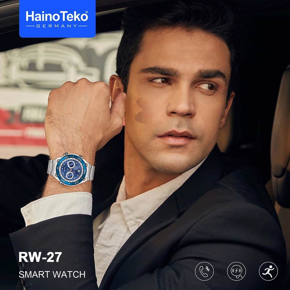 Haino Teko RW-27 Bluetooth Calling Smartwatch (Dual Strap Silicon+Stainless  Steel)