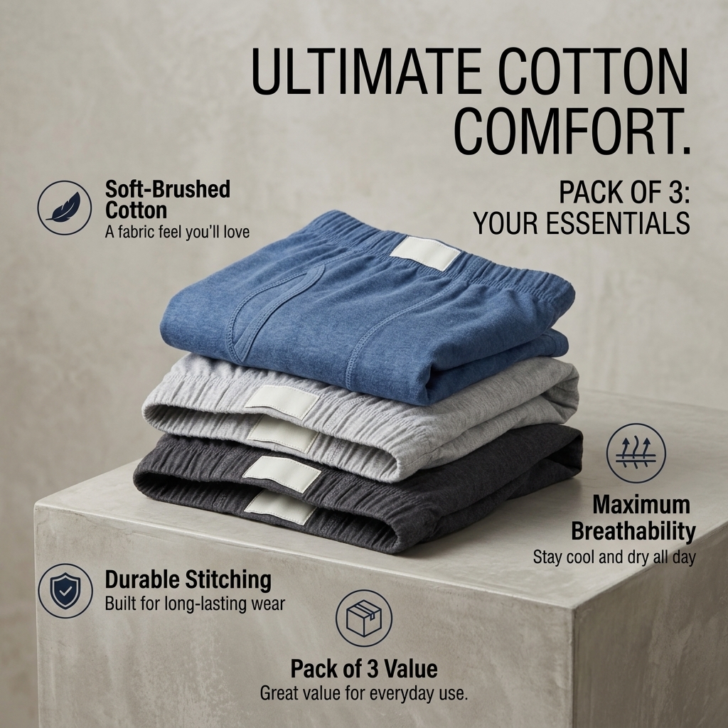 Code Boxers For Men Cotton Underwear Soft Breathable Comfortable Boxer Shorts For Men & Boys Everyday Wear