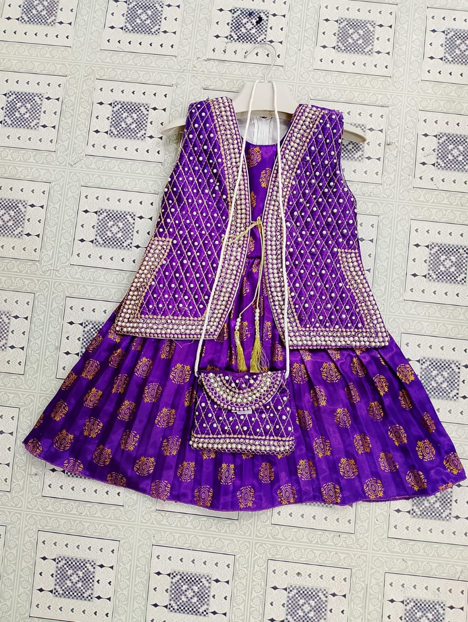 Baby Girl Fancy Dresses Silk Frock With Stone Work Daraz.pk