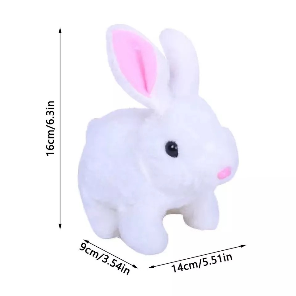 Electronic Plush Rabbit Toy Robot Bunny Walking Jumping Running Animal Shake Ears Cute Electric Pet for Kids Birthday Gifts
