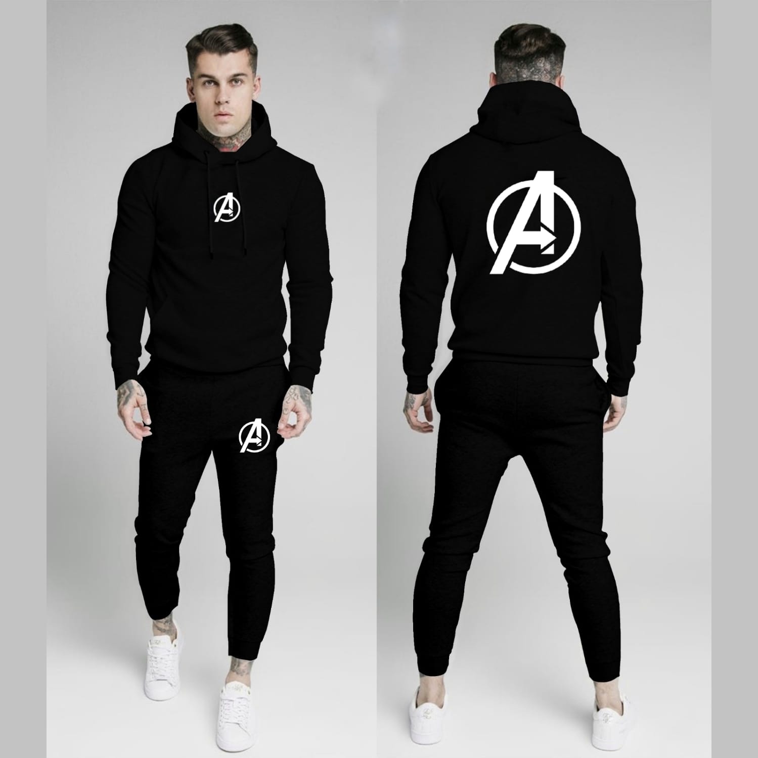 REVIBE - White Avengers Printed Tracksuit For Men - Hoodies For Men