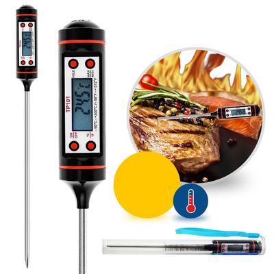 Digital Kitchen Heat Gauge Thermometer For Oven Baked Barbeque BBQ And Fried Food Temperature - Black