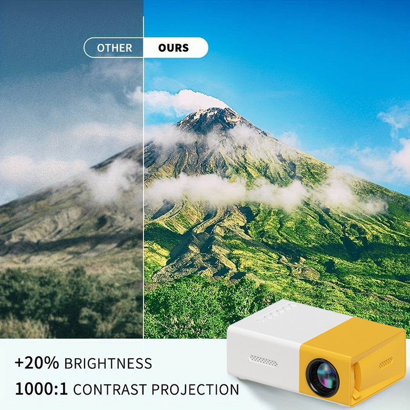 Tabish Trader Mini Portable Projector - HD 1080P Supported - LED Pocket Projector for Home Theater & Outdoor Movies - Multimedia Video Player - Compatible with HDMI, USB, AV & Smartphone