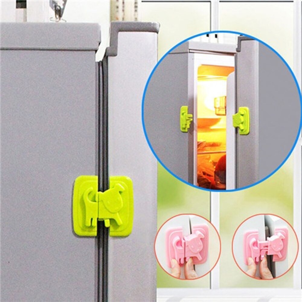 1Pcs Puppy Shape Safety Locks For Refrigerators Door Baby Safe Protection From Children Lock Castle Security Blocker Padlock