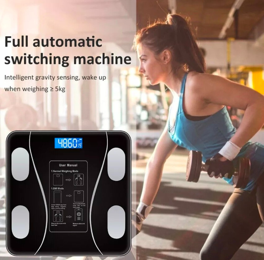 Digital Bluetooth Body Weight Scale 180kg Capacity  Smart Weighing Machine with Mobile App Sync BMI Body Fat Muscle Mass Water Analyzer  Bathroom Health Fitness Scale with LCD Display  Accurate Sturdy Durable Design for Home Adults Family Use